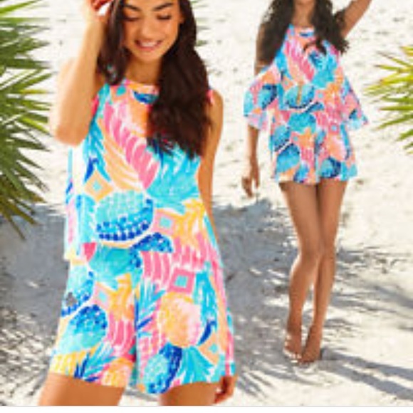 Lilly Pulitzer Pants - Lilly Pulitzer Edona Shorts Romper Sz 12